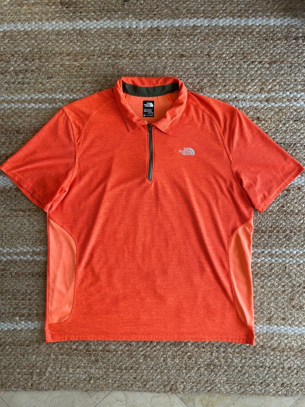 The North Face Quarter Zip Short Sleeve Shirt Orange
